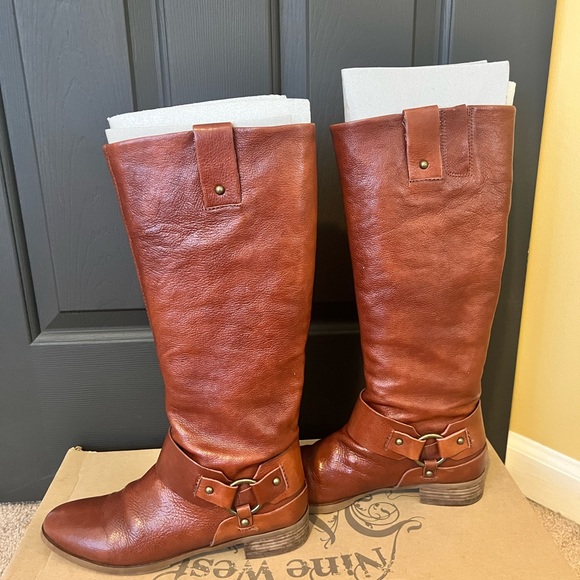 Nine West Brown Knee Boots Size 9.5 - Picture 4 of 7